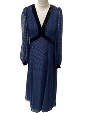 Boden Maxi Dress Polka Dot Sheer Long Sleeve Size 12 1 RVB001