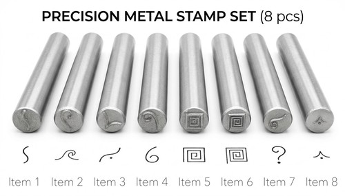 8pc metal design stamp - metal,