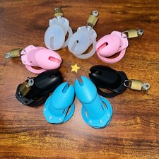 Male Plastic/Silicone Chastity Cage Anti Fall Strap Belt Device Penis Bondage SM