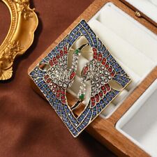 Large Luxury Statement Crane Brooch Vintage Look Crystal Egret Pin Broach Gift