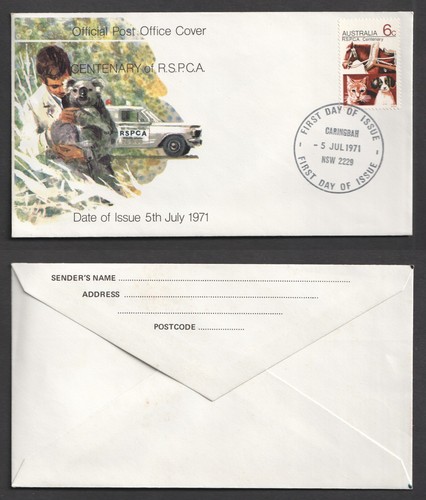Australia 1971 rspca fdc - rspca,