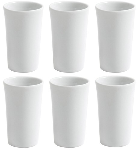 White porcelain shot - 6x, liquor