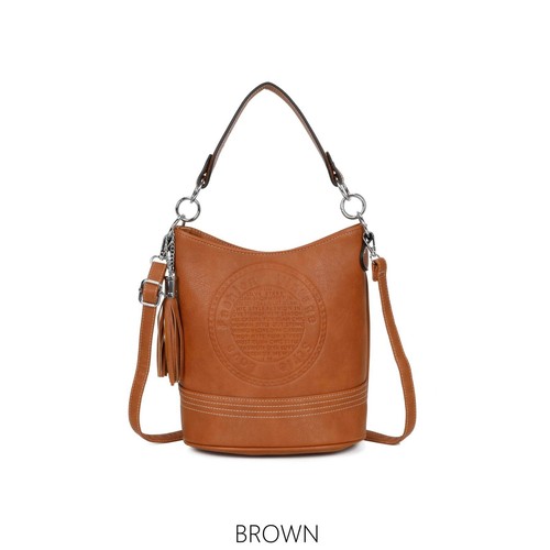 Debossed medium bucket bag - debossed,