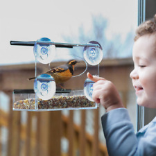 Bird Feeder Perspex Window Mounted Viewing Table Seed Peanut Hanging Station