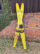 vintage gemini water skis wooden 1950/60’s, british made retro pub prop film