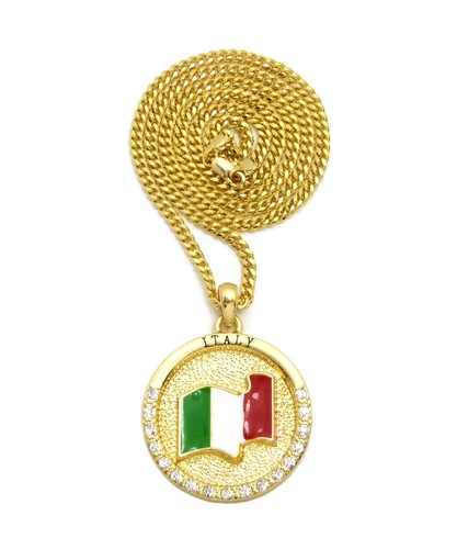 Stone stud italy flag round - italy,