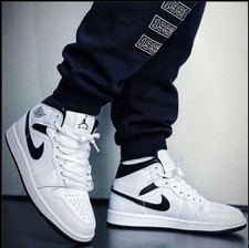 Nike Air Jordan 1 Mid White Black Men's Trainers Shoes UK 8_9.5_10_11.5_12_14_15