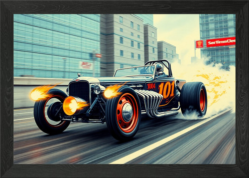 Dragster launching fire from - dragster,