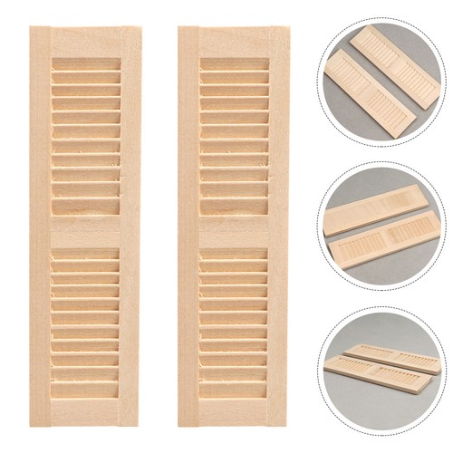 Khaki wooden mini shutters - wooden,
