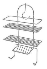 CHROME STAINLESS STEEL CORNER SHOWER RACK CADDY BATHROOM SHELF ORGANIZER UNIT