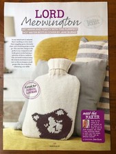 Jane Burns knitting pattern DK hot water bottle with cat motif