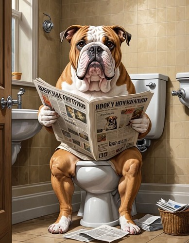 Funny old english bull dog - english, sat