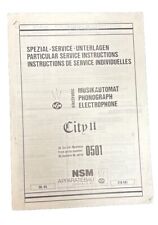 1984 NSM City 2 vinyl jukebox -8 page servce booklet ;ref serial no 0501 onwards