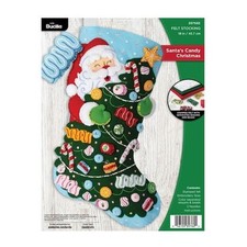 Bucilla 18" Felt Christmas Stocking Kit - Santa's Candy Cane Christmas 89766E