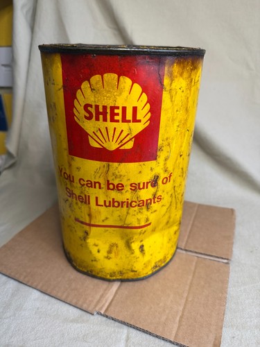 Vintage grease tin shell - tin, 7