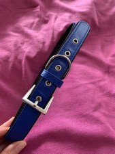 Large Blue Dog Collar With Star Studs Neck Size 50cm - 55cm