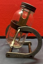 VINTAGE HAND CRANK KILNER GLASS BUTTER CHURN S.E.C LTD TABLE TOP 