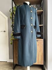 Monsoon Maddie Military Coat 12 Green Wool Rich Black Velvet & Gold Accents