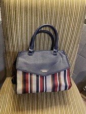 FIORELLI EST. 1988 Handbag Blue 3 Zip Up Size Medium Genuine Leather VEC