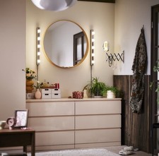 IKEA MUSIK Wall lamp vanity mirror chrome plated x2 including bulbs