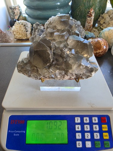 Large smoky calcite crystal - large,