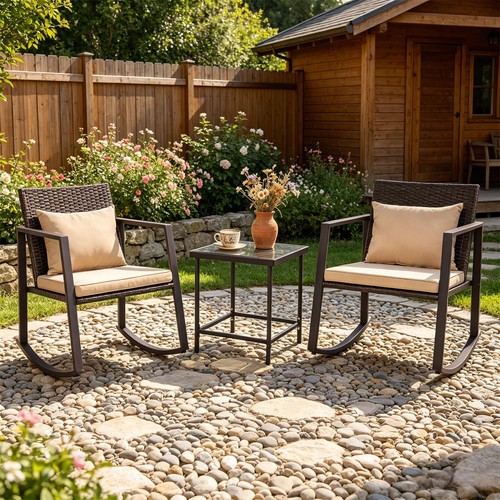 Piece wicker rocking - wicker, chair
