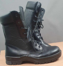 Black Military Tactical Boots Leather Inside Steel Toe Lace Up UK 7 Brand New