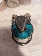 Vintage Brass Door Knocker - Rams  Head