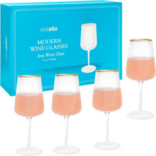 17 Oz Art Deco Wine Glasses -