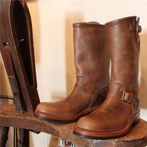 Brown handmade genuine - brown, leather
