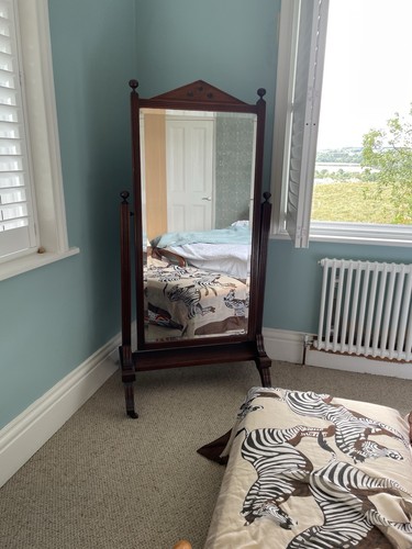 Large antique cheval mirror - cheval,