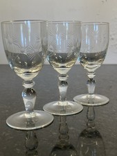 Etched crystal liqueur glasses - etched,