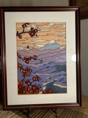 Vintage large wood frame long - large,
