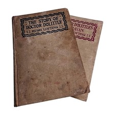 2x Hugh Lofting Doctor Dolittle Vintage Hardback Book Story Caravan