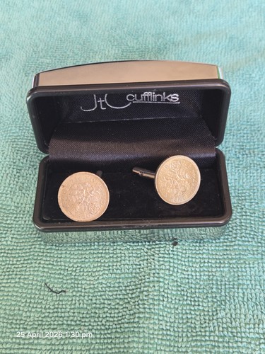Sixpence cufflinks boxed - sixpence, cufflinks,