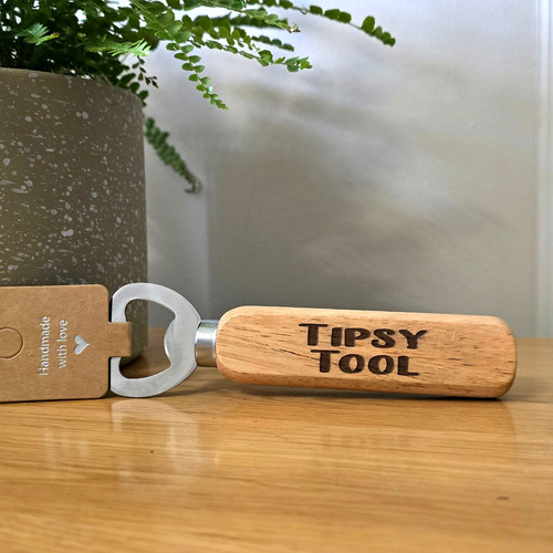 Wooden engraved bottle opener - engraved,
