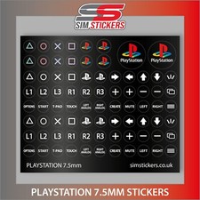 BLACK 7.5mm Round PlayStation Stickers for Simulator Wheel/Button Box/Controller