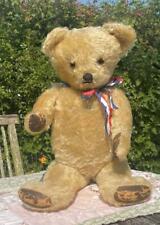 LARGE OLD CHILDHOOD TEDDY BEAR 1950S - 1960S VINTAGE 27" SUPERB FOR AGE