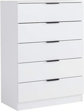 White 5 Drawer Chest of