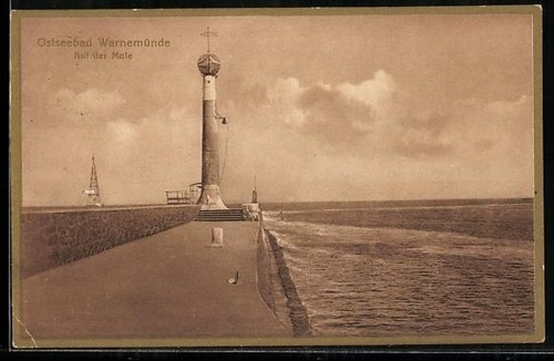 Postcard warnemünde pier - postcard,