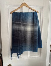 Whistles large square blue scarf with fringe