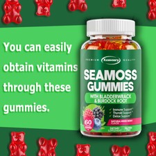 Seamoss Gummies 3000 Mg - Contains Irish Sea Moss, Bladderwrack, Burdock Root