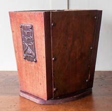 Art Nouveau/ Arts & Crafts Wood & Copper Waste Paper Bin (Antique)