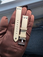 20mm White Genuine Leather