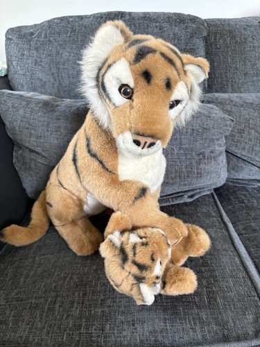 Plush tiger and cub - and, by