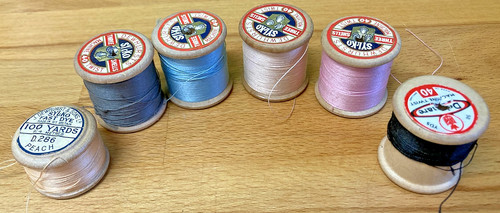 Vintage wooden cotton reels - vintage,