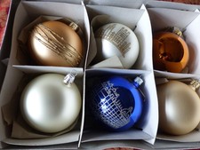 large glass christmas baubles Harrods x6