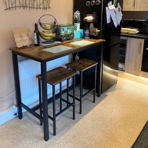 Breakfast bar table and stools - table,