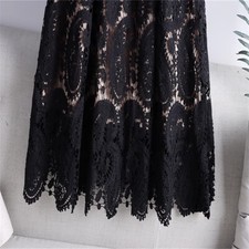 Skirts Hollow Out High Waist A Line Swing Midi Vinatge Casual Women Lace Paisley