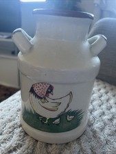 Vintage-Mid Century Ceramic Pottery Mini Milk Jug/Vase-Chicken/Hen Motif-Taiwan